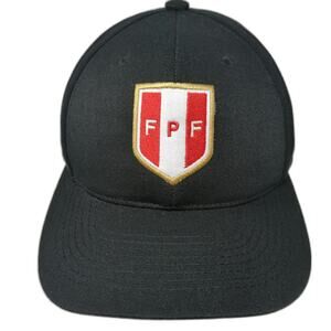 Marathon Snapback Black One Size Hat Peru FPF Soccer Shield Flat Brim Futbol
